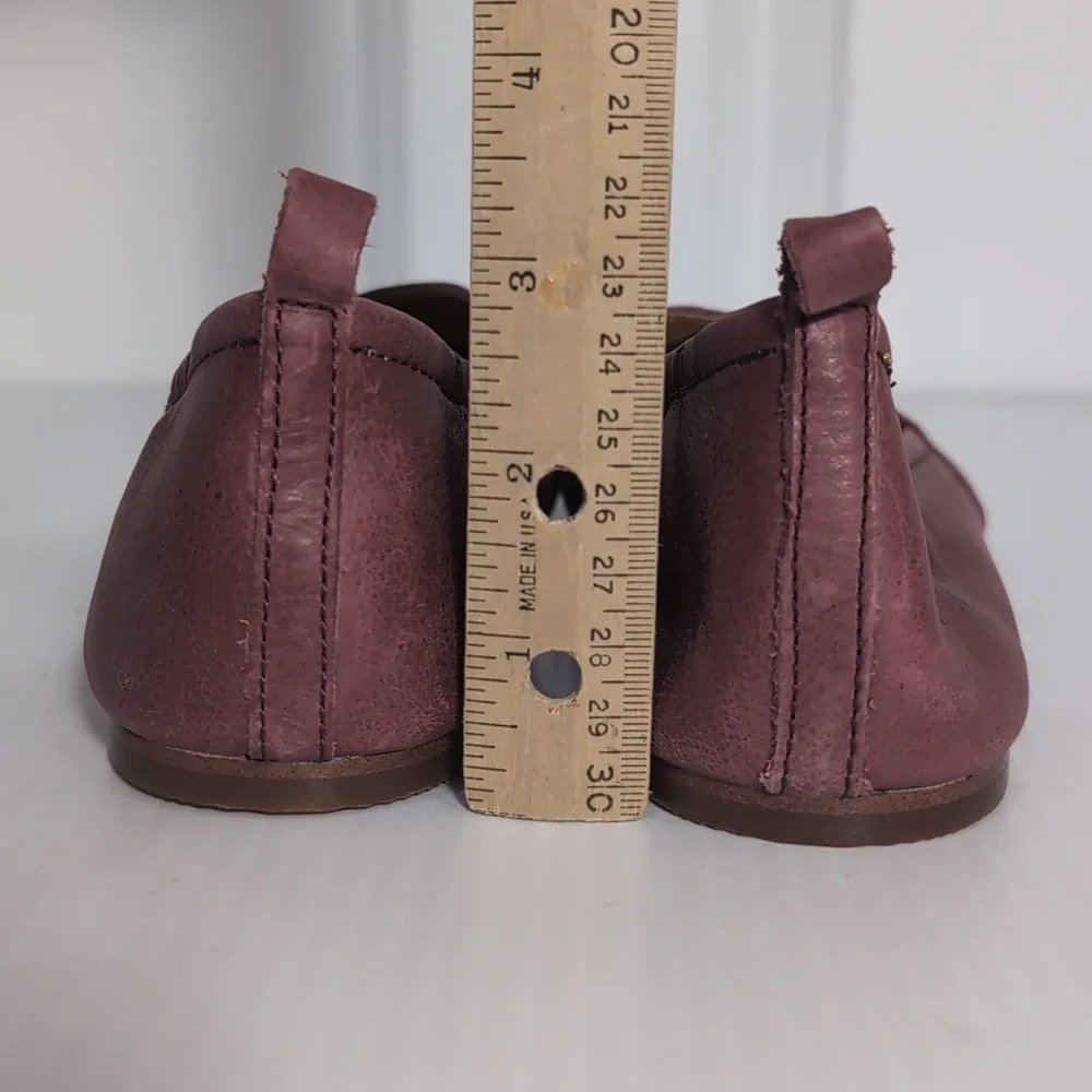 Anthropologie Latigo Embroidered Women's Flats Size 8.5 Maroon Leather Floral - Picture 7 of 10